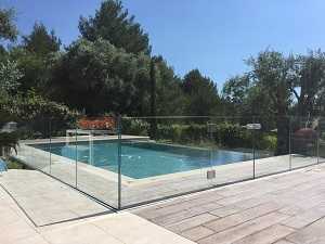 Cloture piscine verre
